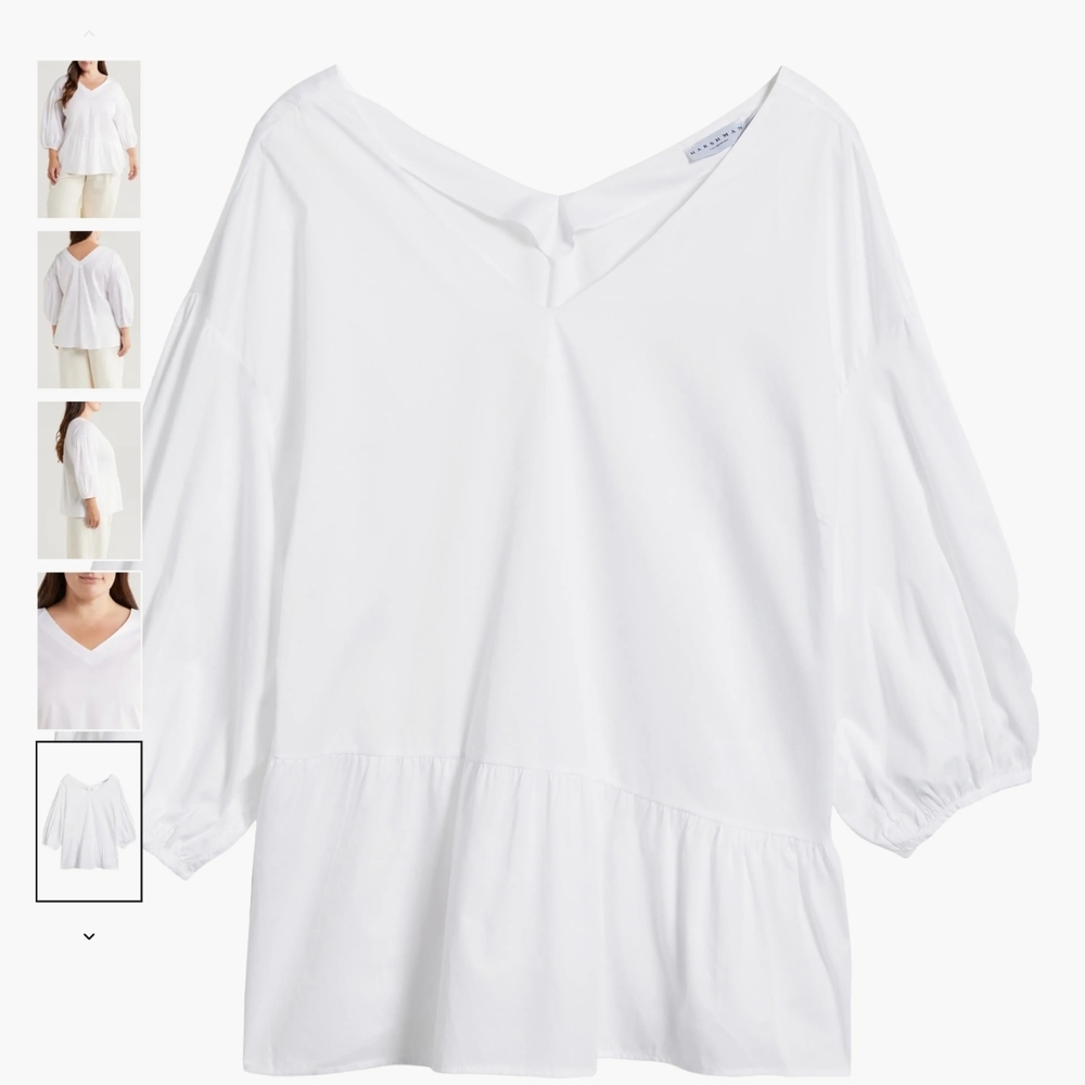 Elegant White V-Neck Blouse
